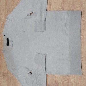 All Saints Mode Merino Crew NWOT Slim Fit Blue Gray